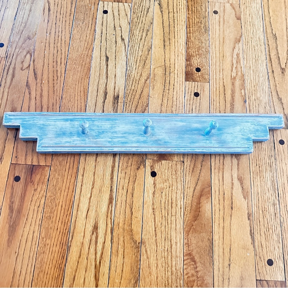 Rustic Blue Wall Hook Rack